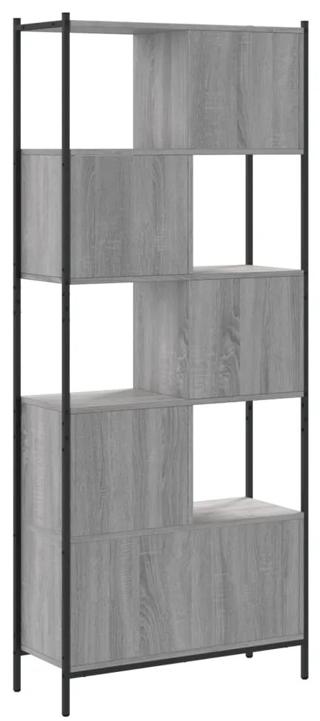 vidaXL Βιβλιοθήκη Γκρι Sonoma 72 x 28 x 172 εκ. από Επεξεργασμένο Ξύλο