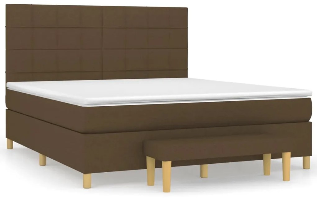 ΚΡΕΒΑΤΙ BOXSPRING ΜΕ ΣΤΡΩΜΑ ΣΚΟΥΡΟ ΚΑΦΕ 180X200 ΕΚ ΥΦΑΣΜΑΤΙΝΟ 3137176