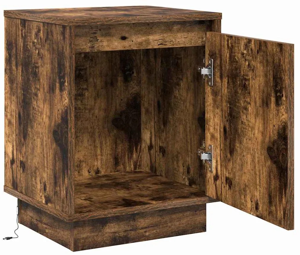 vidaXL Κομοδίνο με Καπνιστή δρυς 39 x 34.5 x 50 εκ. Επεξεργασμένο ξύλο