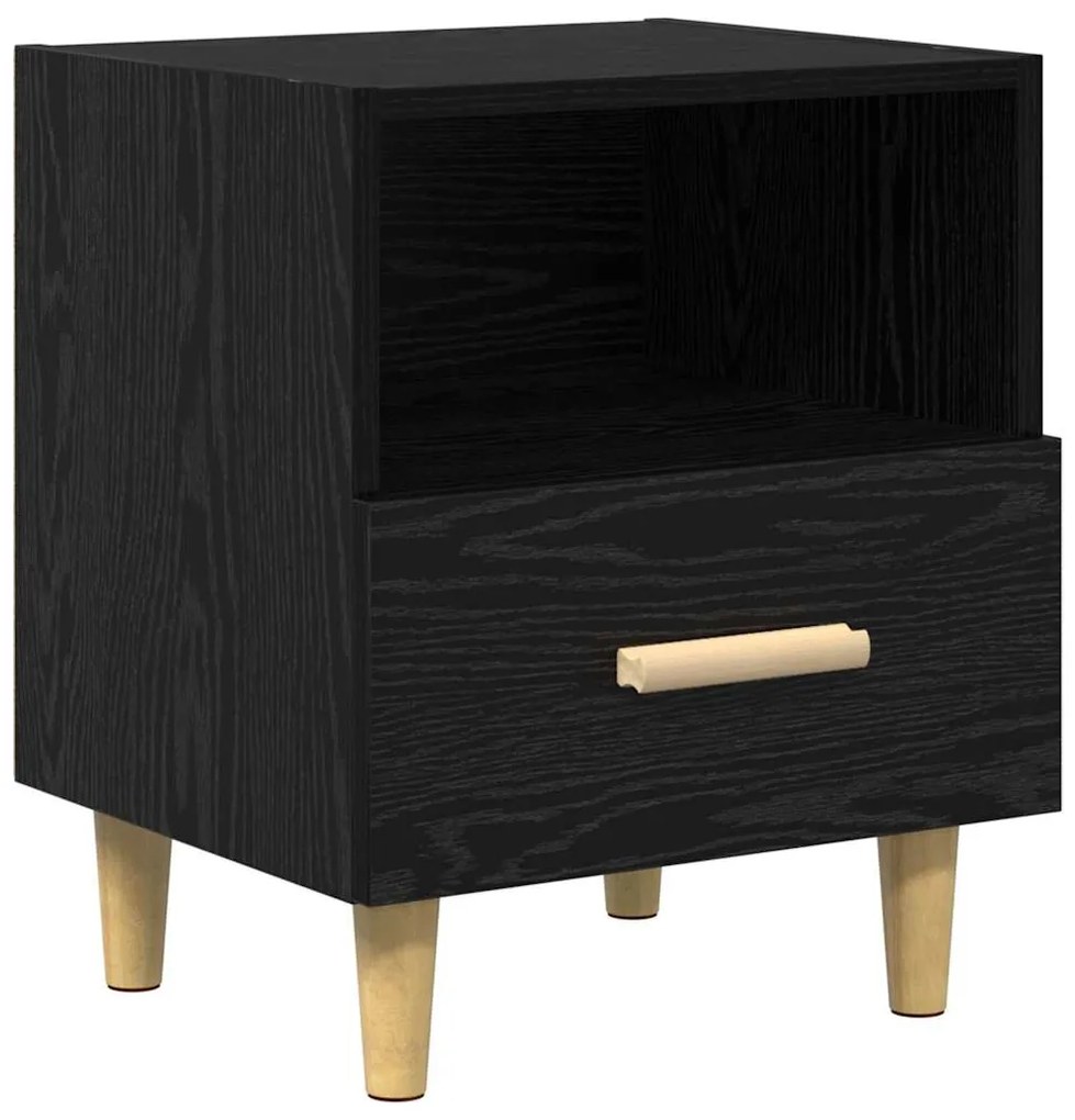 vidaXL Κομοδίνο Μαύρη δρυς 40 x 35 x 47.5 εκ Επεξεργασμένο ξύλο