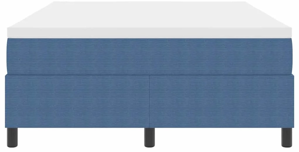 vidaXL Κρεβάτι με ελατήρια Μπλε και Λευκό 203 x 140 x 60 εκ Βελούδο