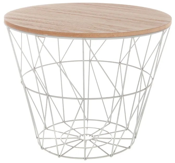 Βοηθητικό τραπέζι σαλονιού Jacot pakoworld oak-γκρι Φ38x30,5εκ Model: 199-000099