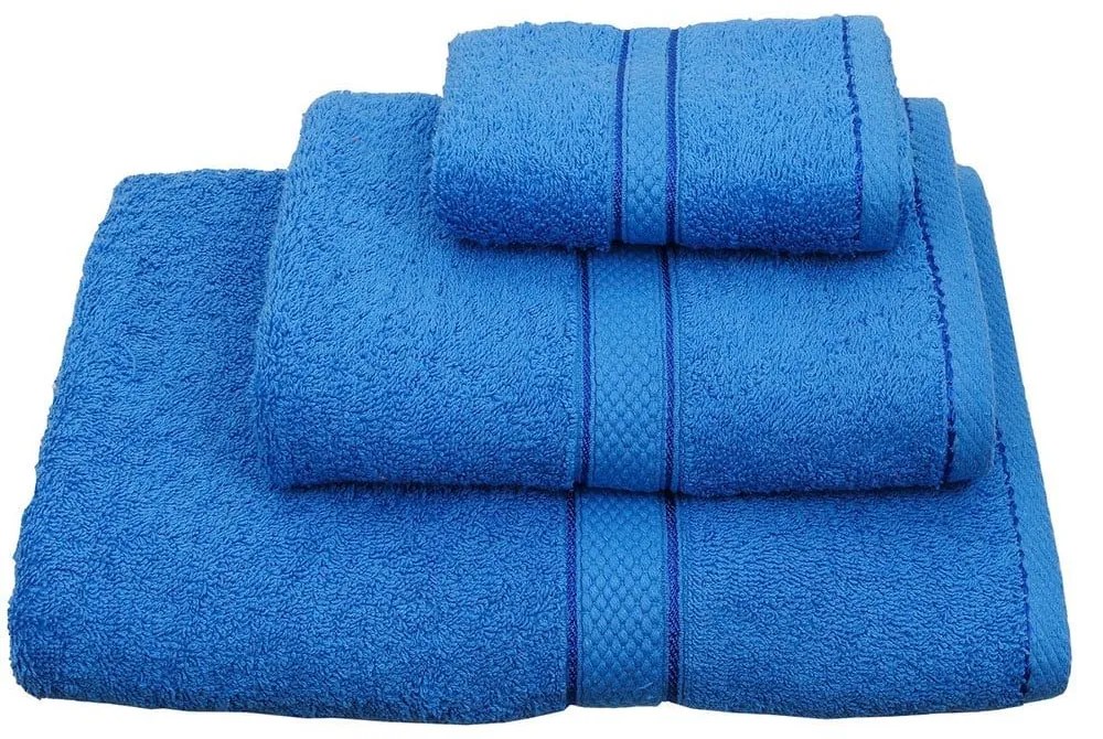 Πετσέτες Σετ 3τμχ. Classic Μπλε Viopros Σετ Πετσέτες 50x140cm 100% Cotton