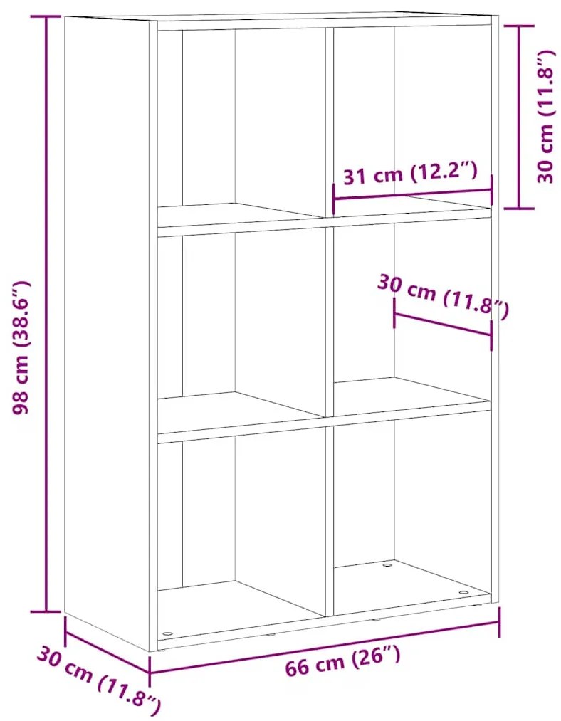 Ντουλάπι βιβλίου/Σιδερένιο ντουλάπι Artisan Oak 66x30x98 cm - Καφέ