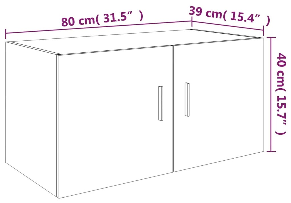 Ντουλάπι Τοίχου Γκρι Sonoma 80 x 39 x 40 εκ. από Επεξεργ. Ξύλο - Γκρι