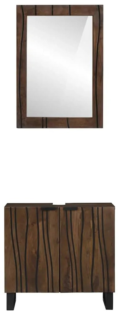 vidaXL Σετ Επίπλων Μπάνιου 2 pcs Καρυδιά Καφέ Επεξεργασμένο ξύλο