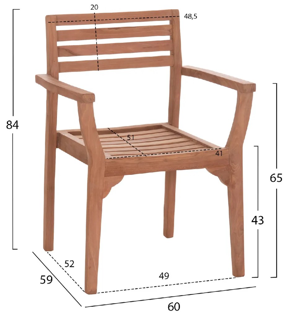 ΠΟΛΥΘΡΟΝΑ ΕΞΩΤ.ΧΩΡΟΥ ERMIONI HM18129 ΞΥΛΟ TEAK--ΦΥΣΙΚΟ ΧΡΩΜΑ 60x59x84Υεκ.