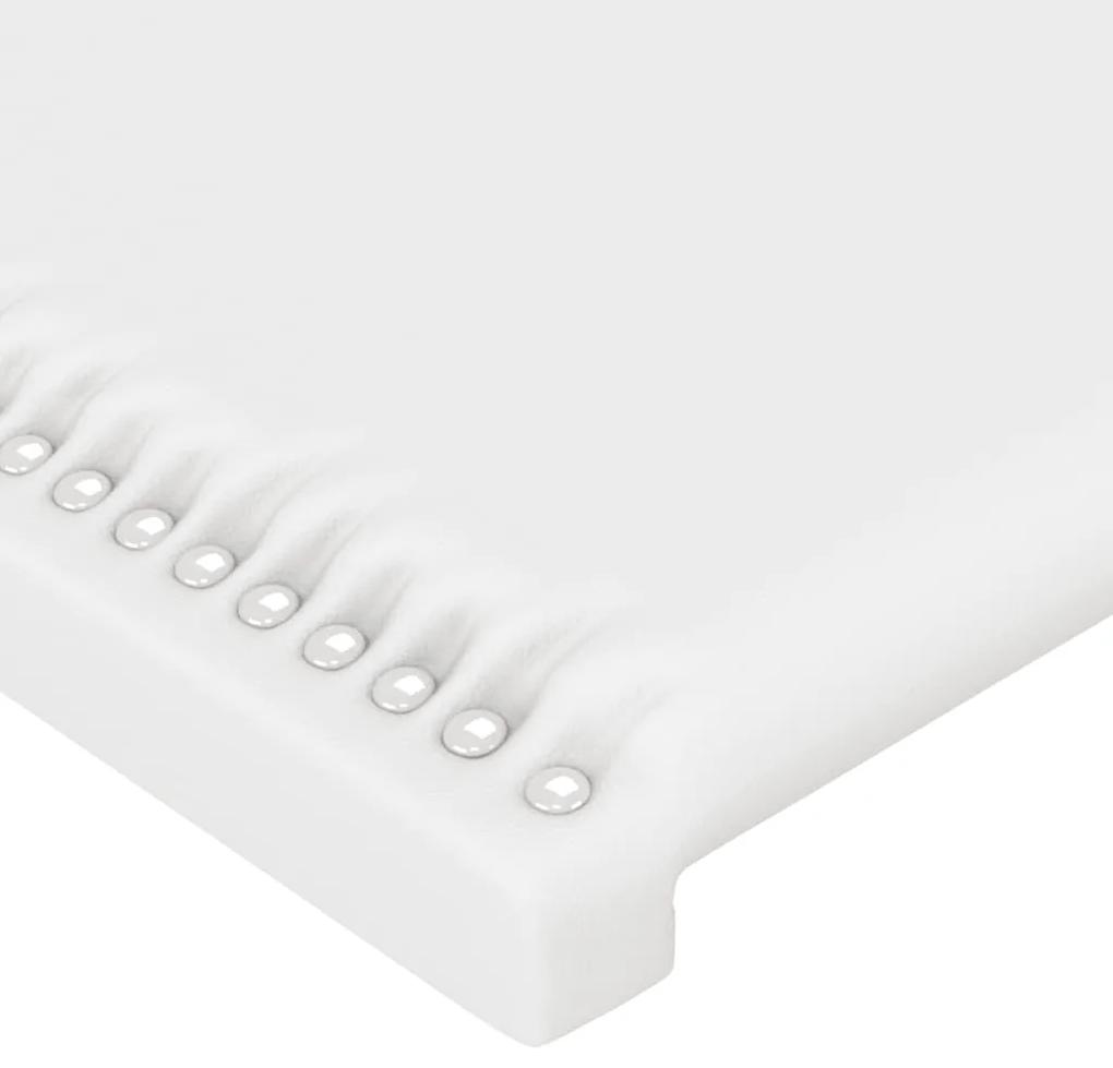 vidaXL Κεφαλάρι Κρεβατιού LED Λευκό 103x16x118/128 εκ. Συνθετ. Δέρμα