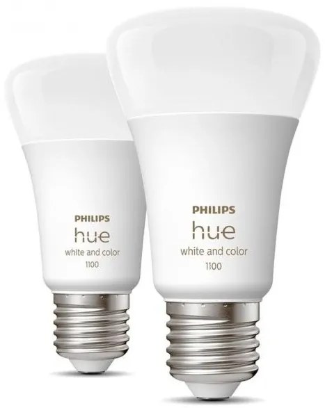 Έξυπνη Λάμπα Led 2xE27 11W Α60 1100 RGBW Hue Σετ 3929002468802 Philips Hue 929002468802