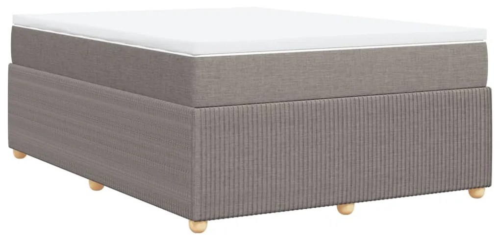 vidaXL Κρεβάτι Boxspring με Στρώμα Taupe 140x190 εκ. Υφασμάτινο