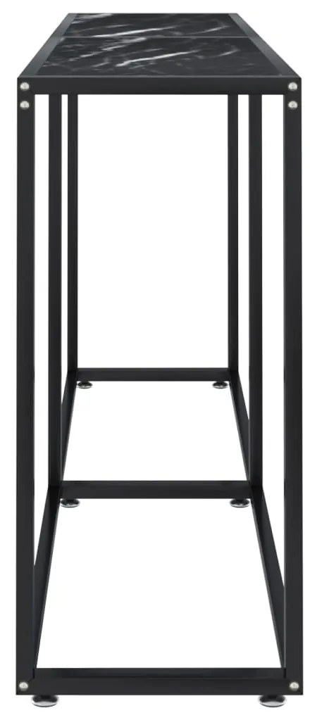 vidaXL Τραπέζι Κονσόλα Μαύρο Όψη Μαρμάρου 160x35x75,5 εκ. Ψημένο Γυαλί