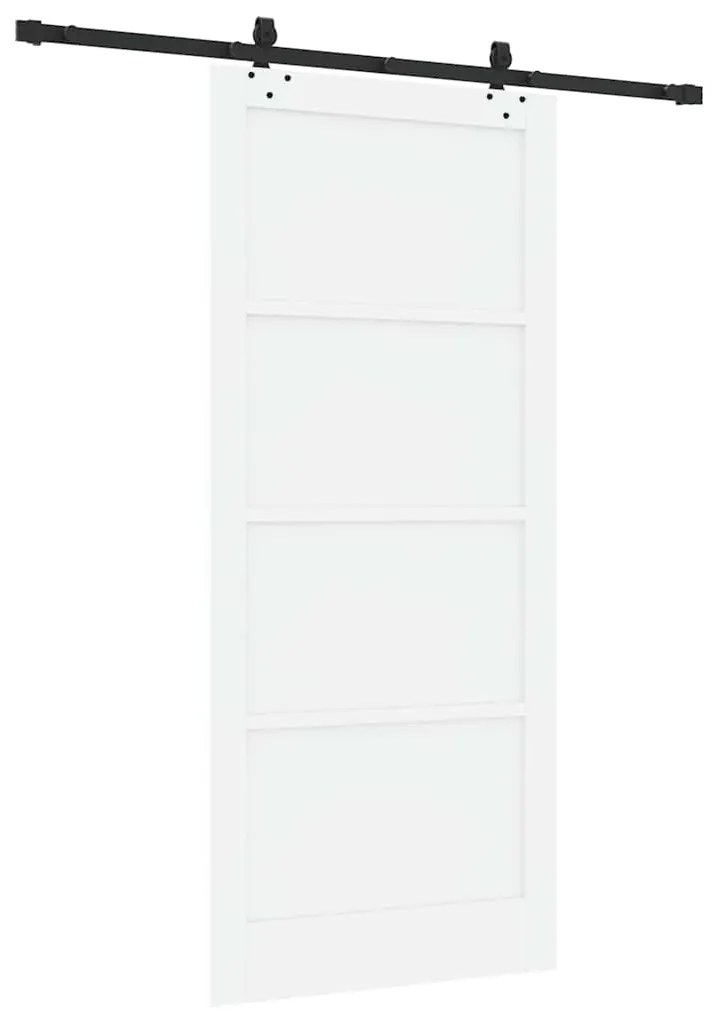 vidaXL Συρόμενη Πόρτα Χειροκίνητος Λευκό και μαύρο 93 x 211 εκ.