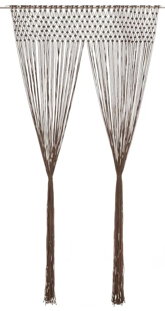 vidaXL Κουρτίνα Μακραμέ Taupe 140 x 240 εκ. Βαμβακερή