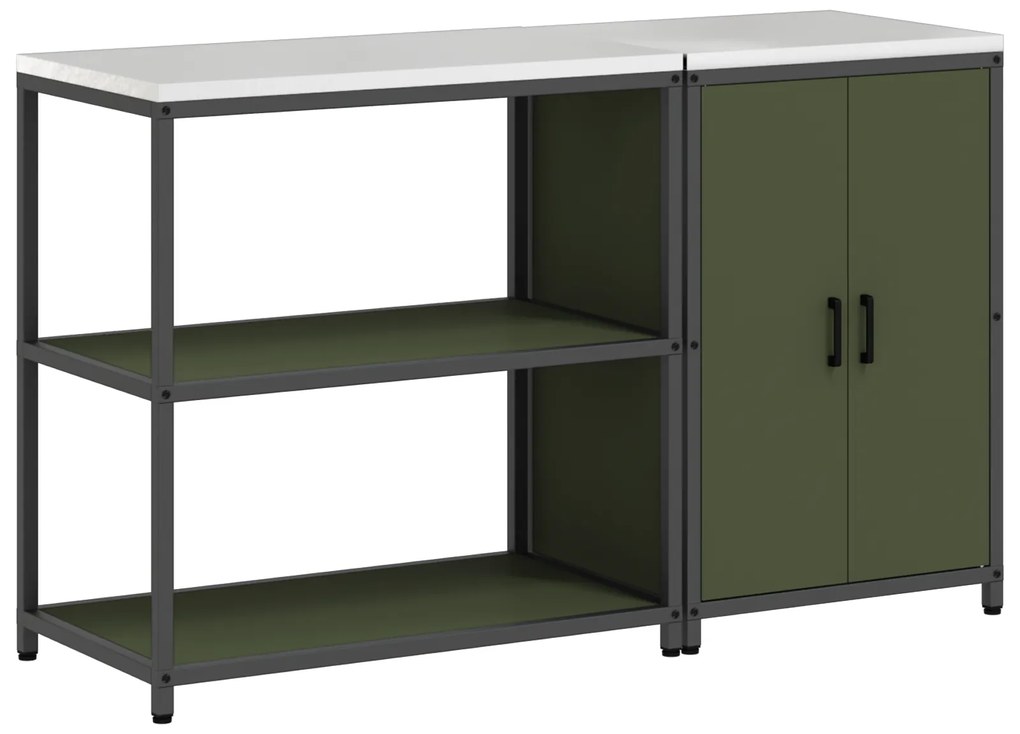 vidaXL Σετ Αποθήκευσης Κουζίνας 2 pcs Ελιά Πράσινη 150 x 50 x 92 εκ.