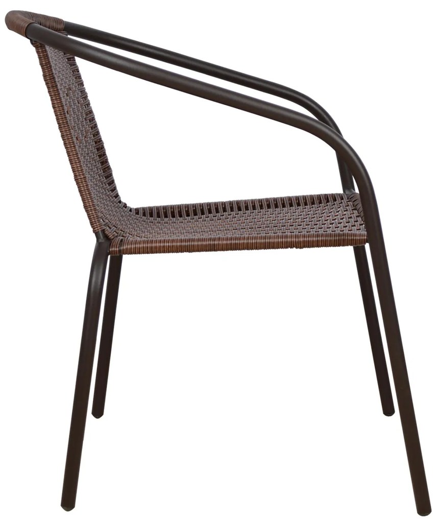 Καρέκλα - Πολυθρόνα CAMEL C5015.02 Μεταλλική Καφέ με Wicker 48x48-53x72 εκ. 48x53x72 εκ.