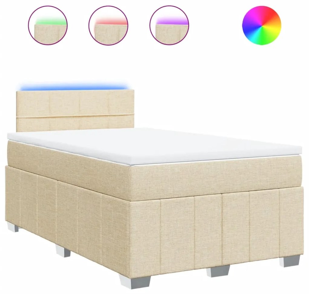 ΚΡΕΒΑΤΙ BOXSPRING ΜΕ ΣΤΡΩΜΑ ΚΡΕΜ 120X200 ΕΚ. ΥΦΑΣΜΑΤΙΝΟ 3289340