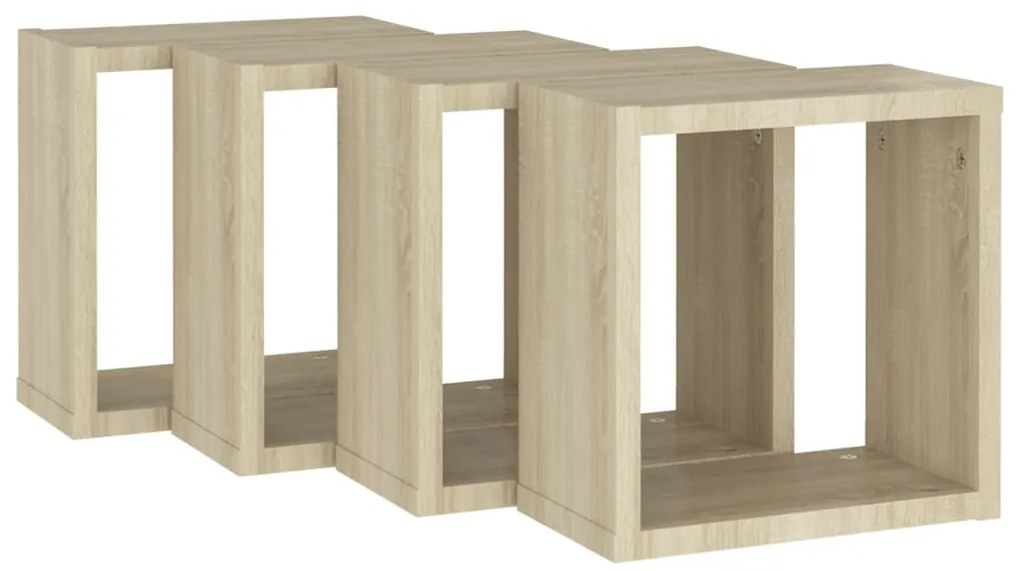 vidaXL Ράφια Κύβοι Τοίχου 4 τεμ. Sonoma Δρυς 30 x 15 x 30 εκ.