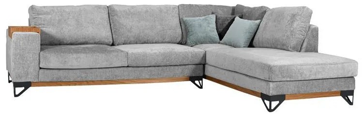 Γωνιακός Καναπές Angelo Fylliana Δεξιά Γωνία Γκρί 300x230x95 εκ. 300x230x95 εκ.