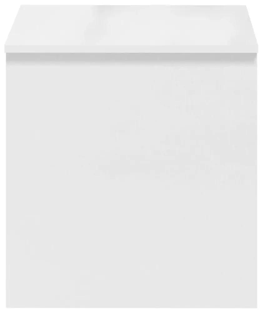 Τραπεζάκι Σαλονιού Γυαλ. Λευκό 102x50,5x52,5 εκ. Επεξεργ. Ξύλο - Λευκό