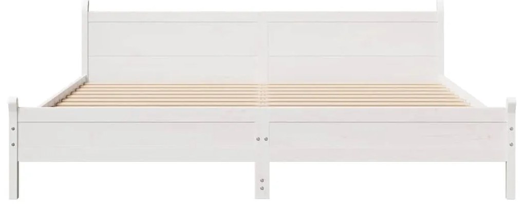 vidaXL Σκελετός Κρεβ. Χωρίς Στρώμα Λευκό 200x200 εκ Μασίφ Πεύκο
