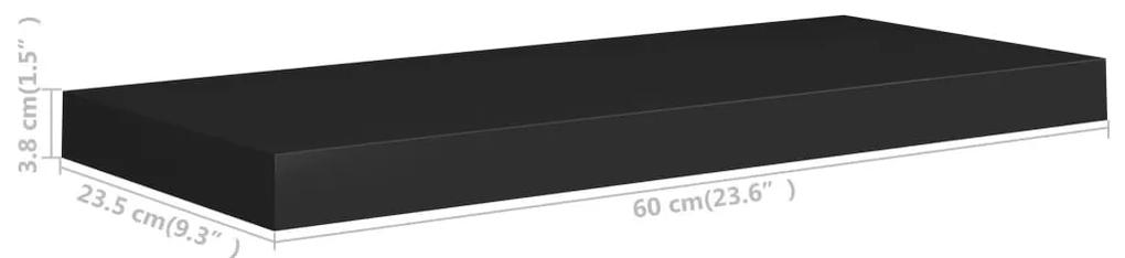 Ράφια Τοίχου 4 τεμ. Μαύρα 60x23,5x3,8 εκ. MDF - Μαύρο