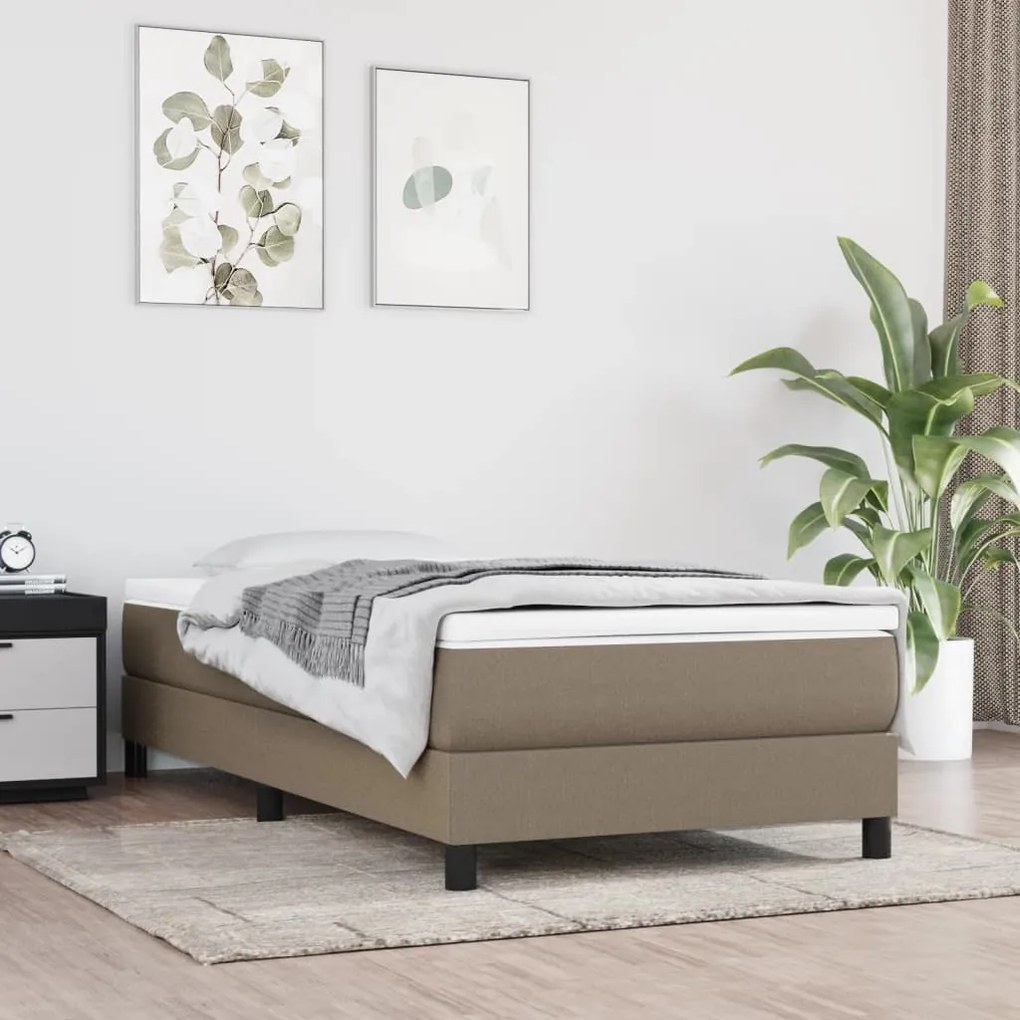 vidaXL Πλαίσιο Κρεβατιού Boxspring Taupe 100x200 εκ. Υφασμάτινο