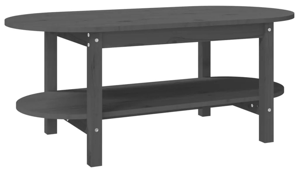 vidaXL Τραπεζάκι Σαλονιού Γκρι 110 x 55 x 45 εκ. από Μασίφ Ξύλο Πεύκου