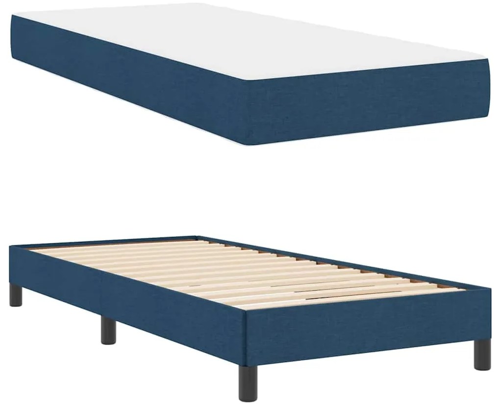 vidaXL Κρεβάτι με ελατήρια Άλλο Μπλε 90 x 190 cm ύφασμα