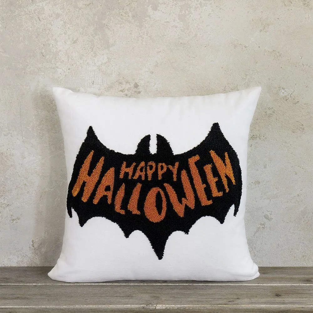 Μαξιλάρι Διακοσμητικό (Με Γέμιση) Happy Halloween White-Black Nima 40Χ40 100% Cotton
