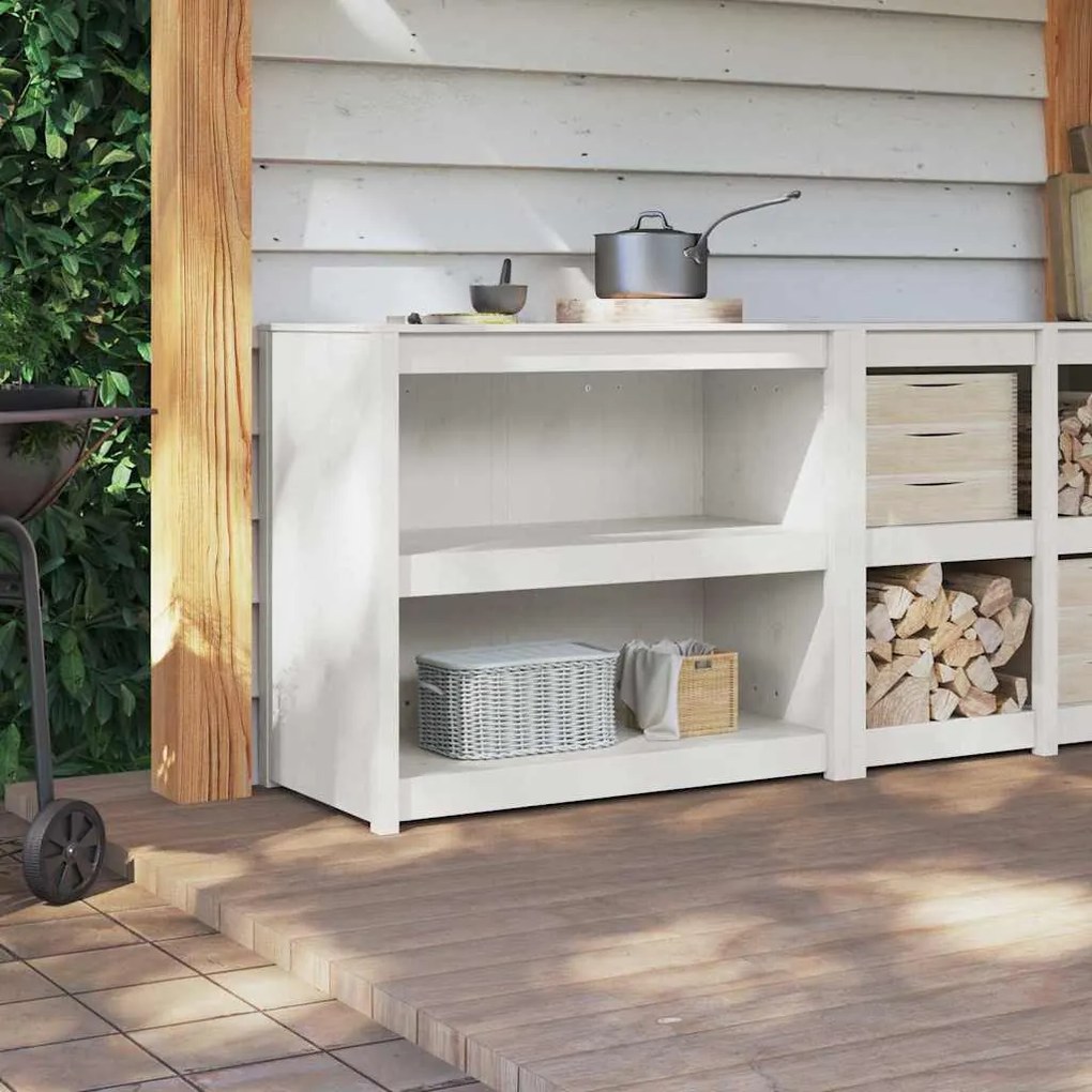 vidaXL Ντουλάπα Κουζίνας Λευκό 106 x 55 x 92 cm Μασίφ ξύλο πεύκου
