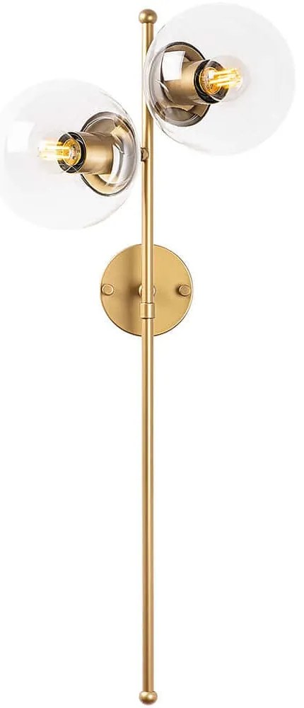 Φωτιστικό Τοίχου - Απλίκα Fazli 942FLG1189 32x27x72cm 2xE14 40W Gold-Clear Opviq