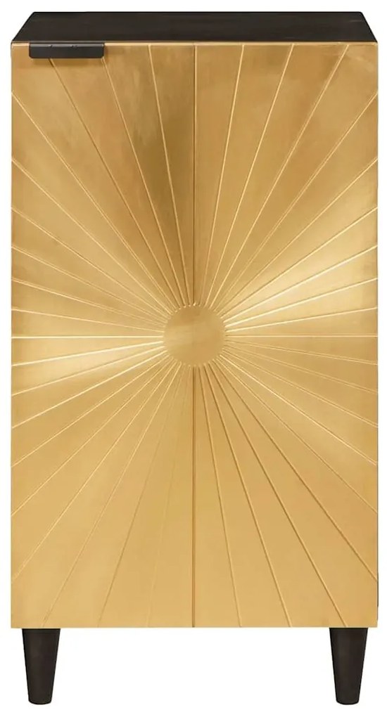 vidaXL Πλαϊνό γραφείο με ράφι Μαύρο και Χρυσό 40 x 33 x 75 εκ.