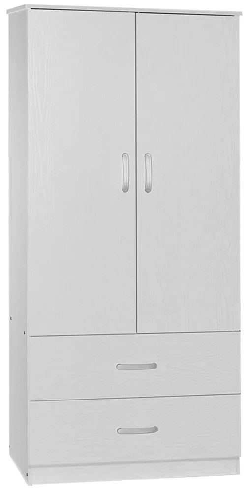 Ντουλάπα Δίφυλλη Zelia 79x42x180cm White Δίφυλλη