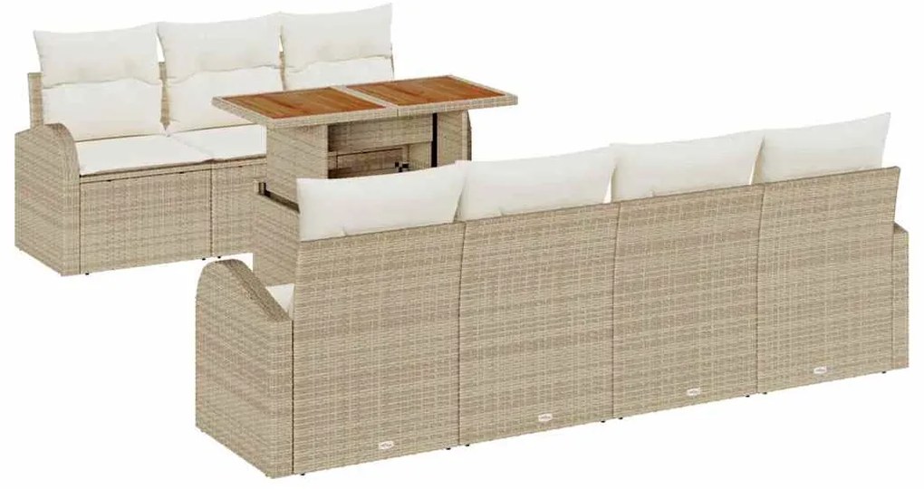vidaXL Σετ Καναπέ Κήπου 8 pcs μπεζ και κρεμ 100 x 55 x 73 εκ