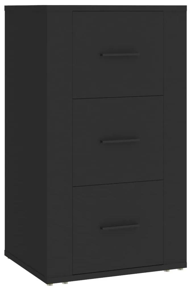 Συρταριέρα Μαύρη 40 x 33 x 70 εκ. από Επεξεργασμένο Ξύλο - Μαύρο