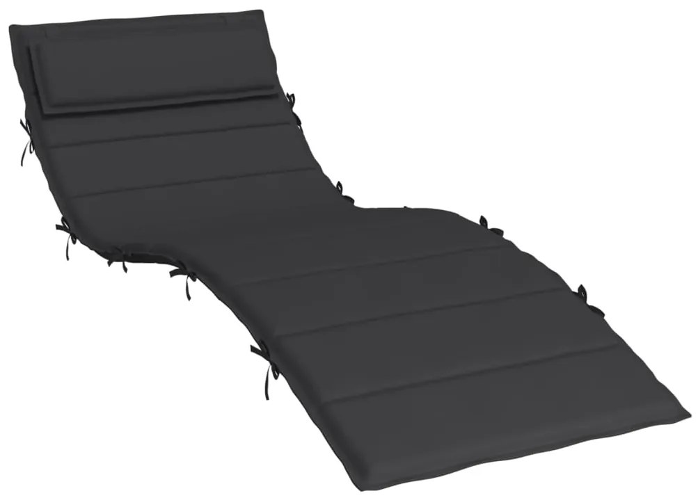vidaXL Μαξιλάρι Ξαπλώστρας Μαύρο 180x60x4 εκ. από Ύφασμα Oxford