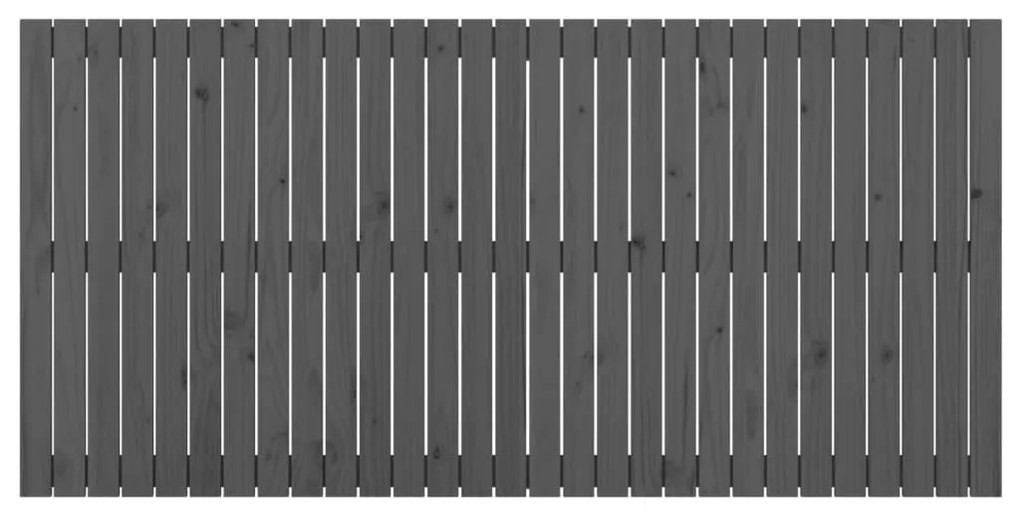 Κεφαλάρι Τοίχου Γκρι 185x3x90 εκ. από Μασίφ Ξύλο Πεύκου - Γκρι