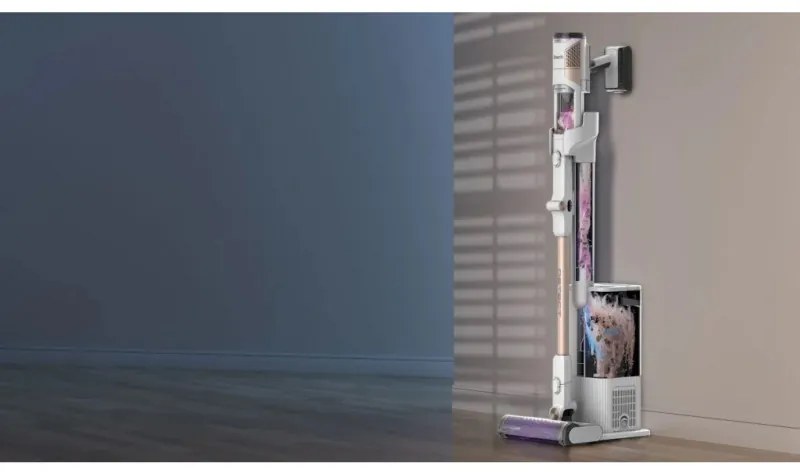 Σκούπα όρθια Shark IW3612EU, 240W, 0.42 l, 3 ρυθμίσεις, Αόρατοι αισθητήρες ανίχνευσης ρύπων, Σφραγίδα κατά των αλλεργιογόνων, LED, Λευκό/χρυσό