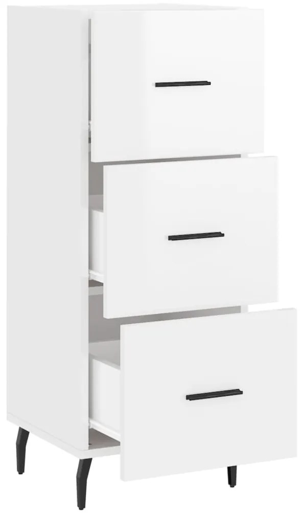 vidaXL Ντουλάπι Γυαλιστερό Λευκό 34,5x34x90 εκ. Επεξεργασμένο Ξύλο