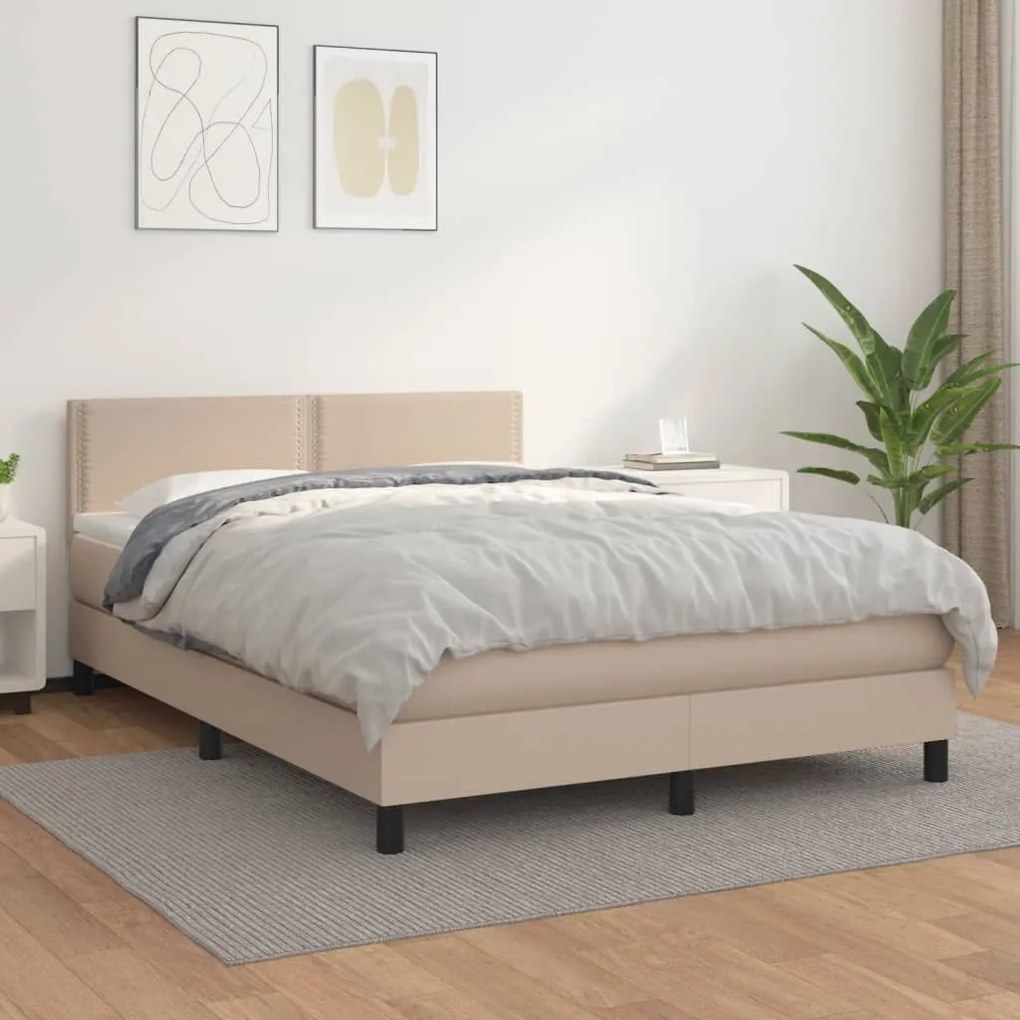 ΚΡΕΒΑΤΙ BOXSPRING ΜΕ ΣΤΡΩΜΑ ΚΑΠΟΥΤΣΙΝΟ 140X200ΕΚ.ΑΠΟ ΣΥΝΘ.ΔΕΡΜΑ 3141070