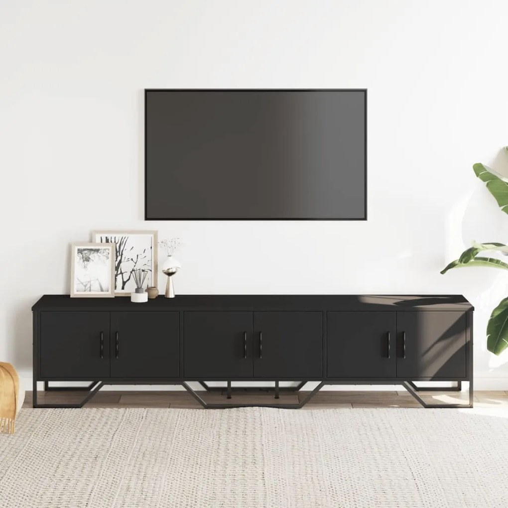 vidaXL Έπιπλο Τηλεόρασης Μαύρο 180x34x41 εκ. από Επεξεργ. Ξύλο