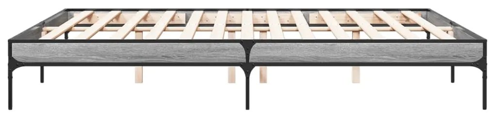 vidaXL Πλαίσιο Κρεβατιού Γκρι Sonoma 200x200 εκ. Επεξ. Ξύλο &amp; Μέταλλο