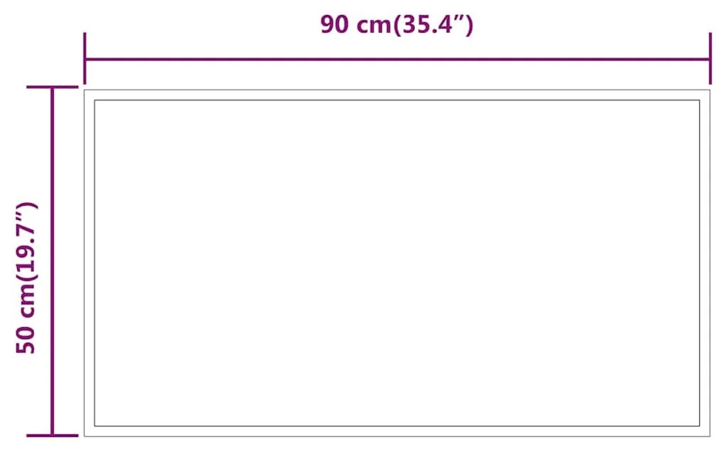 vidaXL Καθρέφτης Μπάνιου με LED 90x50 εκ.