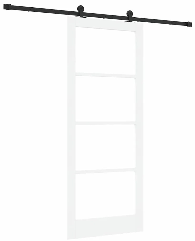 vidaXL Συρόμενη Πόρτα Χειροκίνητος Λευκό 86 x 211 cm Ξύλο και μέταλλο