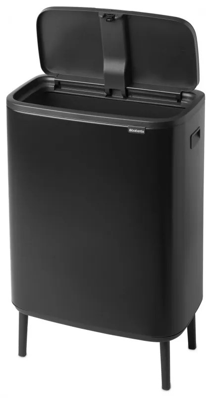 Κάδος απορριμμάτων Brabantia Bo Touch Hi 60L, Ματ Μαύρο