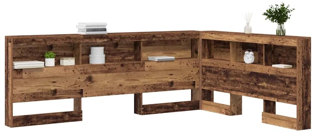 vidaXL Κεφαλάρι Αποθήκης με ράφι Παλαιό ξύλο 140 cm Επεξεργασμένο ξύλο