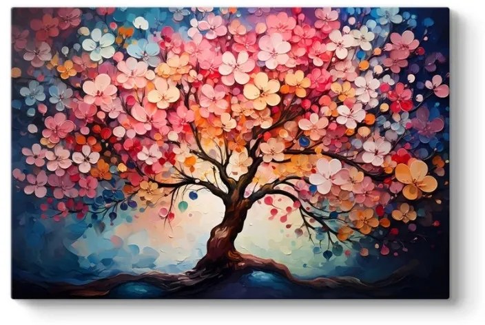 Πίνακας σε καμβά "Pink Tree" Megapap ψηφιακής εκτύπωσης 100x70x3εκ.-GP033-0187