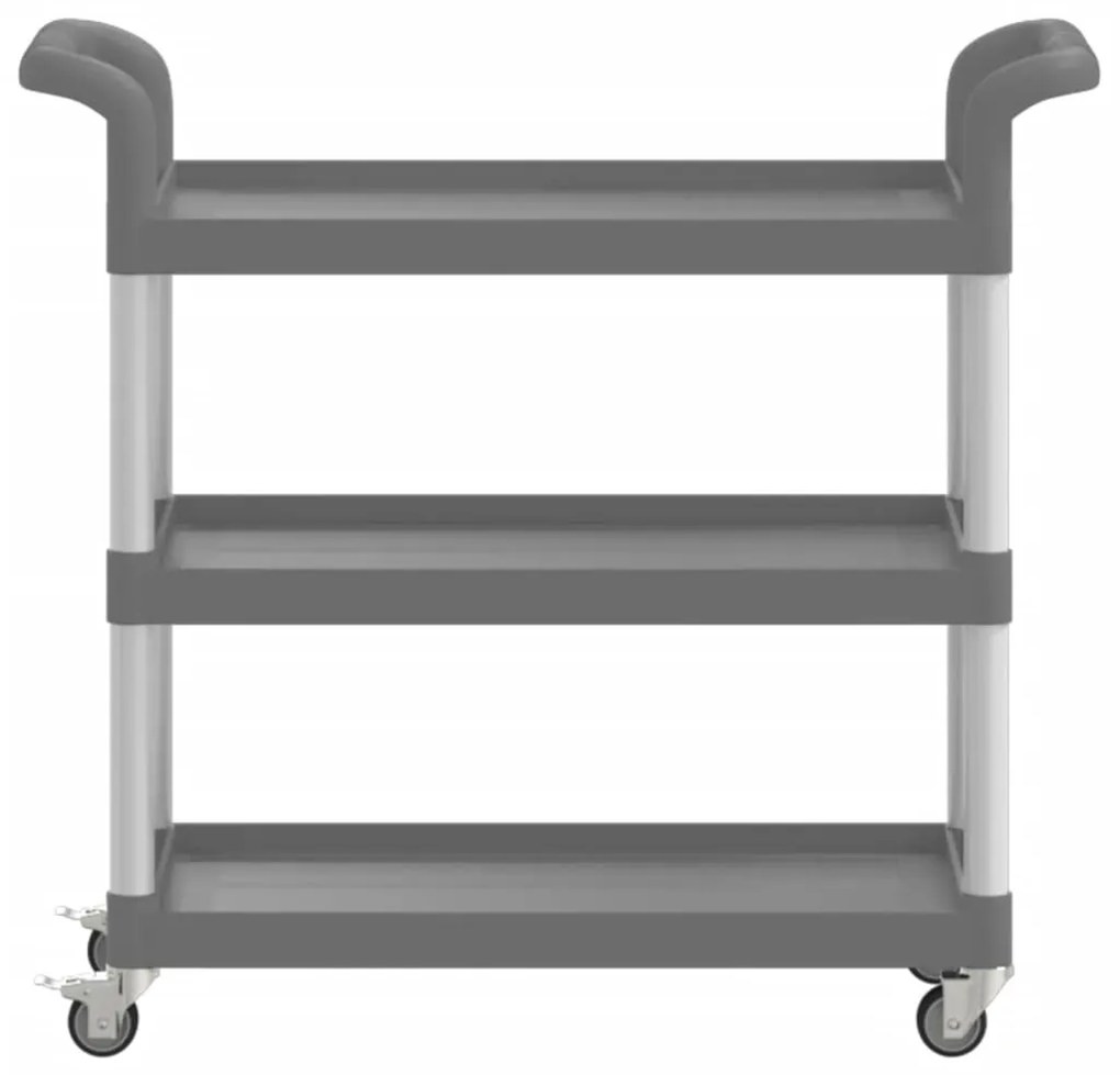 vidaXL Τροχήλατη Βάση 3 Επιπέδων Γκρι 77 x 34 x 72 εκ. από Αλουμίνιο