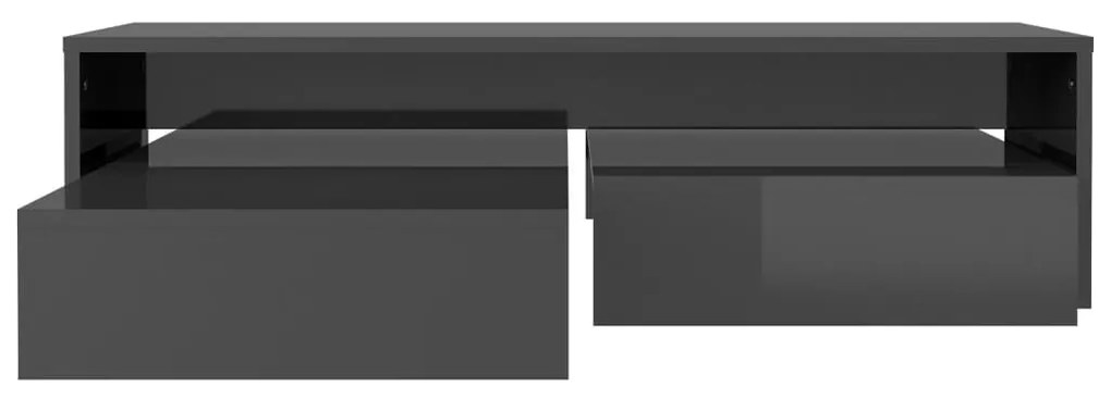vidaXL Τραπεζάκι Ζιγκόν Γυαλιστερό Γκρι 100x100x26,5 εκ.