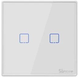 SONOFF smart διακόπτης T2EU2C-RF 433MHz, αφής, διπλός, λευκός